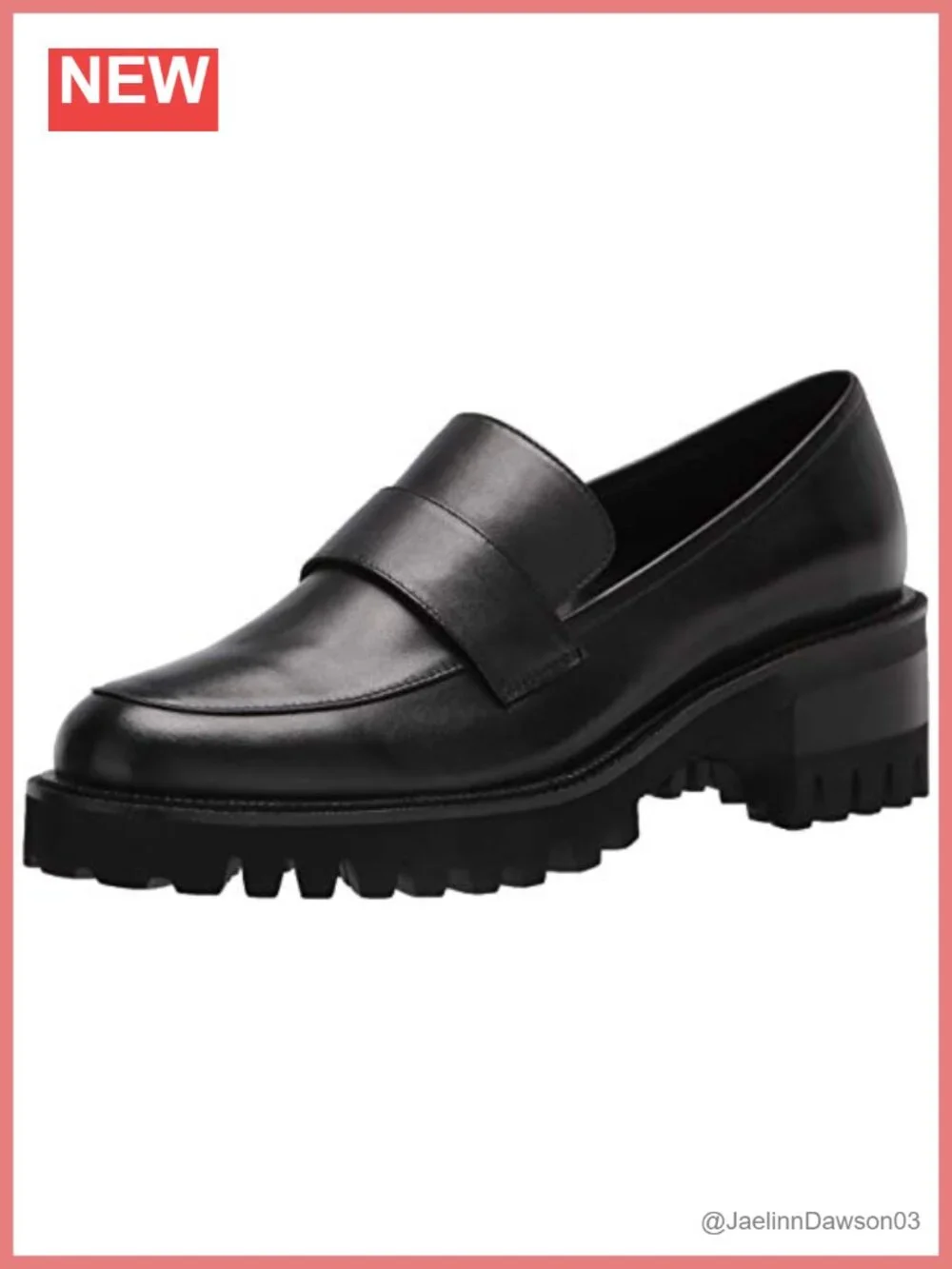 Genuine Leather Loafers Block Heel Memory Foam Cushioned Slip-On Comfort Shoes